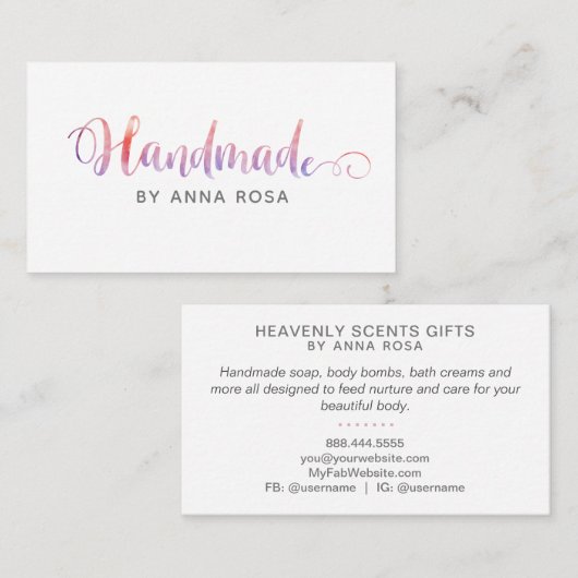 *~*手作りの工芸品手作り 名刺 (正面/裏面)