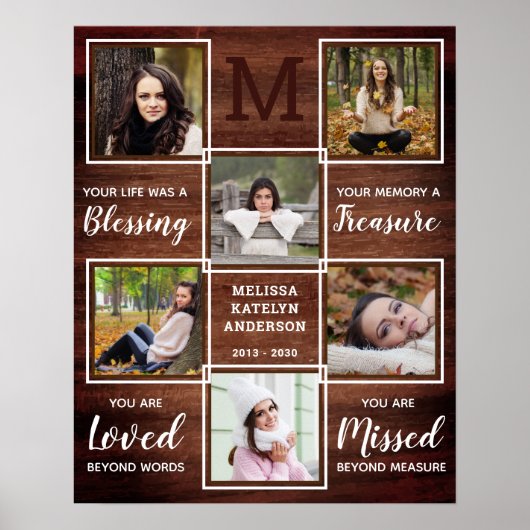 手作りの思い出の写真を飾るメモリアルポスター 葬儀・追悼 ポスター (正面)