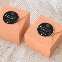 手作りの愛のタイポグラフィーロゴ ハート ゴールド ブラック