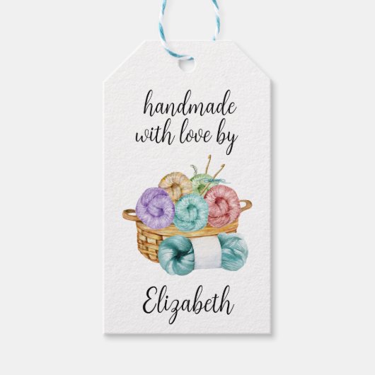 手作りの愛を込めたかぎ針編み ギフトタグ (正面)