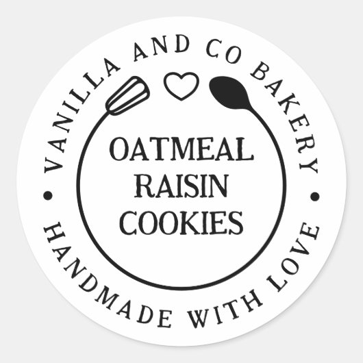 手作りの愛を込めたウィスクスプーンパン屋さん ラウンドシール (正面)