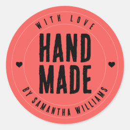 手作りの愛を込めて オーダーメイド コーラルピンク職人 ラウンドシール