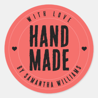 手作りの愛を込めて オーダーメイド コーラルピンク職人 ラウンドシール