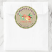 手作りの愛を込めて ブルックリンスタイルのピーチジャムラベル ラウンドシール (バッグ)