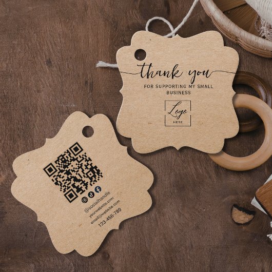 手作りの愛を込めて Rustic logo Kraft フェイバータグ