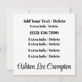 手作りの愛情あふれるフラットカード 招待状 (裏面)