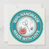 手作りの愛情あふれるフラットカード 招待状 (正面)