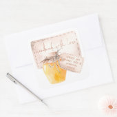 手作りの愛情こもったアプリコットジャムラベル スクエアシール (封筒)