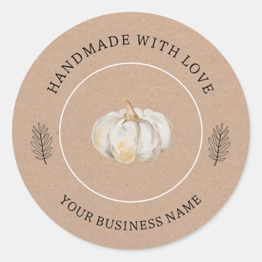 手作りの愛情たっぷりパンプキン ラウンドシール (正面)