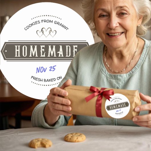 手作りの愛情たっぷり 手書きの日付 ラウンドシール