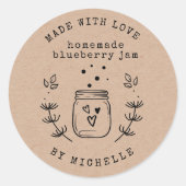 手作りの愛情ラベル缶詰ステッカー ラウンドシール (正面)