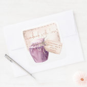 手作りの愛情 黒スイカのジャムラベル 名前 スクエアシール (封筒)