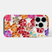 手作りの春の刺繍布花 多色 iPhoneケース (裏面横)
