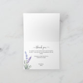 手作りの木のラベンダーリース ベビーシャワー 感謝カード (内部)