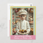 手作りの極上スイーツを注文してくれたかわいい少年 ポストカード (正面/裏面)