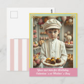 手作りの極上スイーツを注文してくれるかわいい少年 ポストカード (正面/裏面)