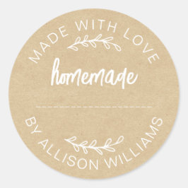 手作りの焼き菓子シール クラフト紙 ラウンドシール