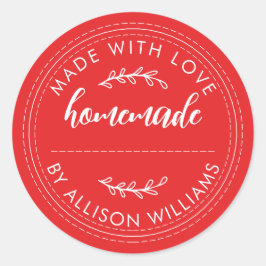 手作りの焼き菓子 ジャム缶 ブライトレッド ラウンドシール