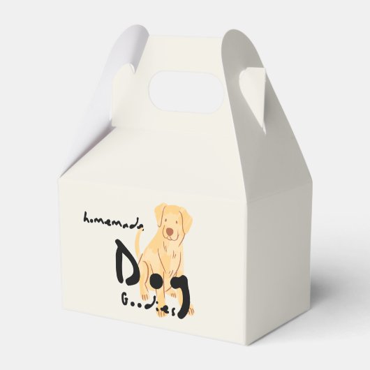 手作りの犬のおやつ | 手描きのラブラドールのギフト フェイバーボックス (正面サイド)