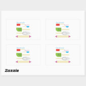 手作りの甘い 長方形シール (シート)