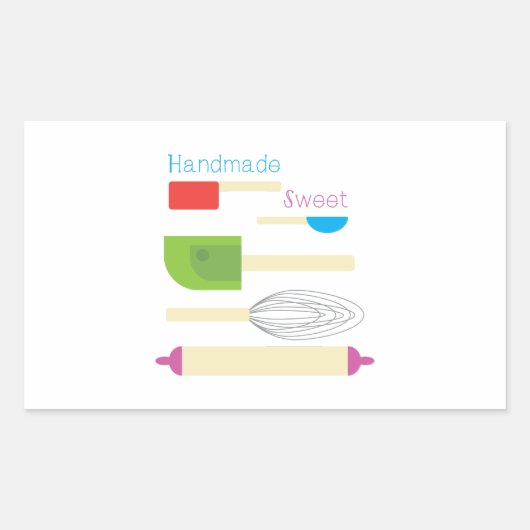 手作りの甘い 長方形シール (正面)