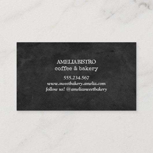 手作りの田舎のロゴカスタムの黒シンプル板 名刺 (裏面)