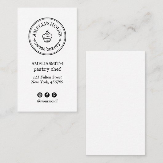 手作りの田舎のロゴカスタム社シンプル会 名刺 (正面/裏面)