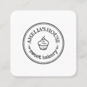 手作りの田舎カスタムのロゴシンプル スクエア名刺 (正面)