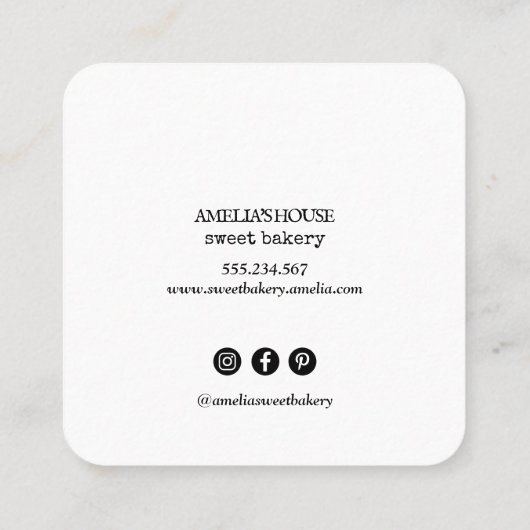 手作りの田舎カスタムのロゴシンプル スクエア名刺 (裏面)