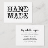 手作りの白黒シンプルヴィンテージ 名刺 (正面/裏面)