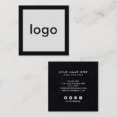 手作りの素朴なブラッククラフト紙を追加 スクエア名刺 (正面/裏面)