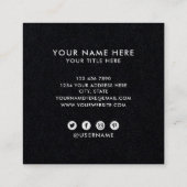 手作りの素朴なブラッククラフト紙を追加 スクエア名刺 (裏面)