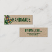 手作りの素朴なヴィンテージ花名刺 スキニー名刺 (正面/裏面)