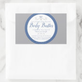 手作りの美容成分ラベル 銀灰青ラベル 長方形シール (バッグ)