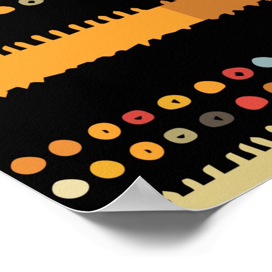 手作りの色ストライプの色鮮やかな部族シームレスpa ポスター (角)