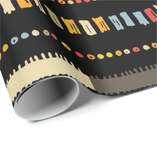 手作りの色ストライプの色鮮やかな部族シームレスpa ラッピングペーパー (ロールコーナー)