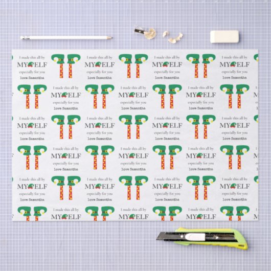 手作りの贈り物を小妖精や小人名で作った 薄葉紙 (クラフト)