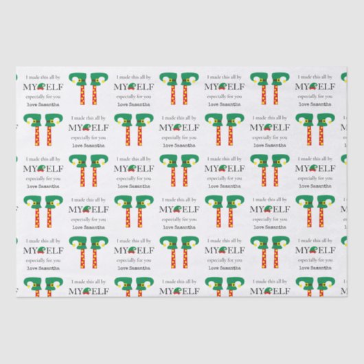 手作りの贈り物を小妖精や小人名で作った 薄葉紙 (正面)