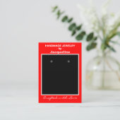 手作りの赤いアクセサリー イヤリング ディスプレイ QRコード 名刺 (スタンド正面)