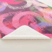 手作りの超現実的な抽象芸術パターン。モダン芸術的 シェルパブランケット (3/4)