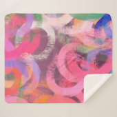 手作りの超現実的な抽象芸術パターン。モダン芸術的 シェルパブランケット (正面(横))