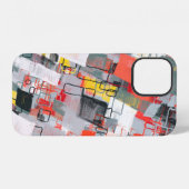 手作りの超現実的な抽象芸術パターン。モダン芸術的 iPhoneケース (裏面横)