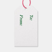 手作りの雪の結晶の乱れ - 明るい緑と白 ギフトタグ (裏面)