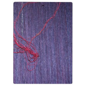 手作りの青いタイ産絹、赤糸 クリップボード (裏面)