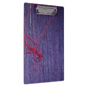 手作りの青いタイ産絹、赤糸 クリップボード (右)