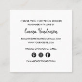 手作りの青いミニマリストソモダンーシャルメディア スクエア名刺 (裏面)