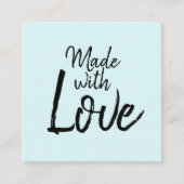 手作りの青いミニマリストソモダンーシャルメディア スクエア名刺 (正面)