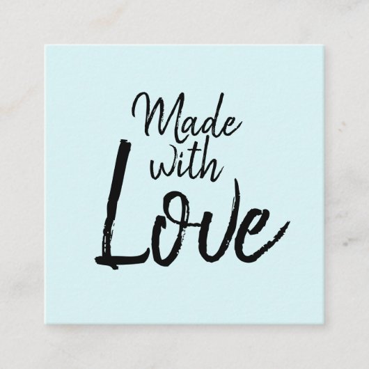 手作りの青いミニマリストソモダンーシャルメディア スクエア名刺 (正面)