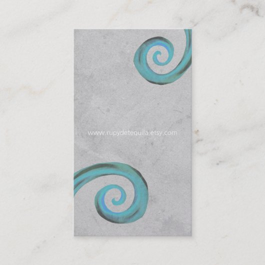 手作りの青動揺してい渦巻き名刺 名刺 (正面)