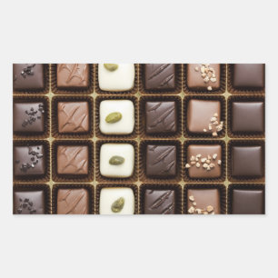 手作りの高級チョコレートを箱に 長方形シール